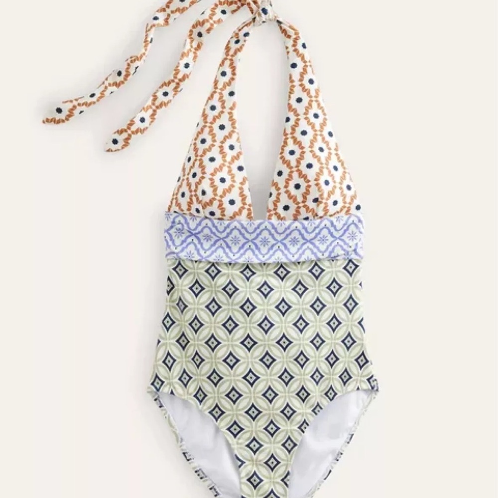 Boden women’s bow detail halter swimsuit - Picture 2 of 11